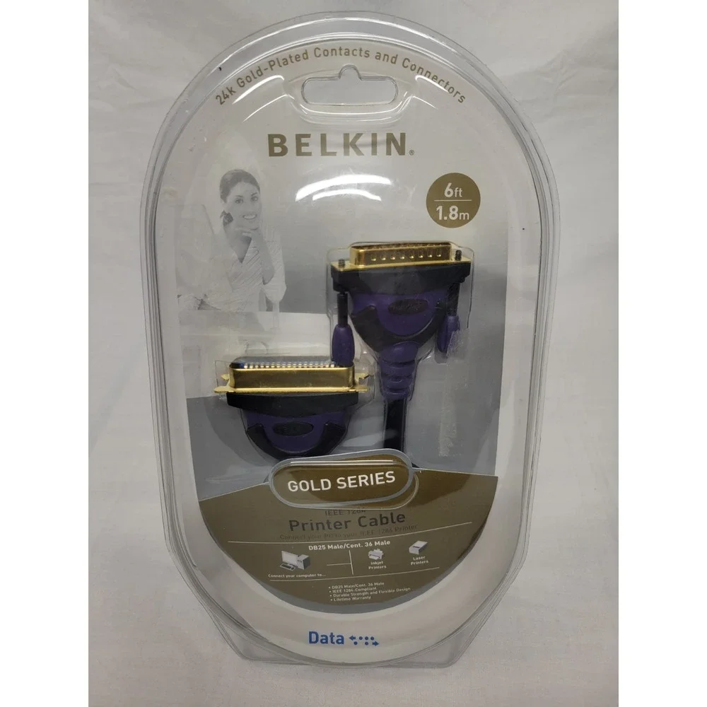 Belkin Gold Series Printer Cable IEEE-1284 - NEW sealed packaging